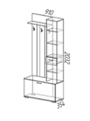 Прихожая НИКА (ВЗ910) Венге/лоредо
