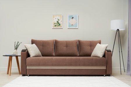 Диван еврокнижка Волна коричневый