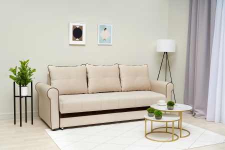 Диван еврокнижка Верона велюр бежевый