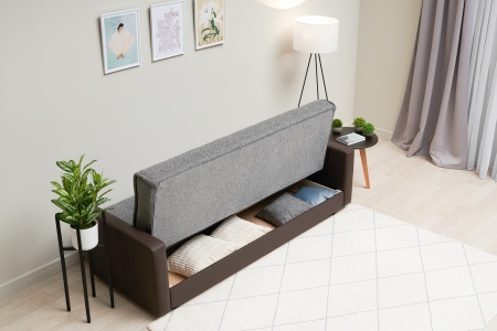 Диван книжка Лондон рогожка серая