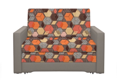 Диван выкатной Виктория-5 с узором коричневый