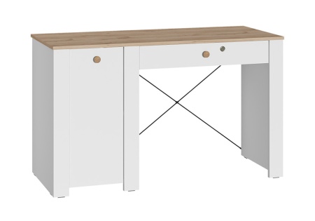 Стол письменный Джастин 12.154 белый шагрень / дуб белый