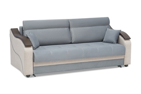 Диван еврокнижка Милан серый / бежевый