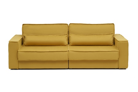 Диван тик-так Сохо 3-х местный горчичный