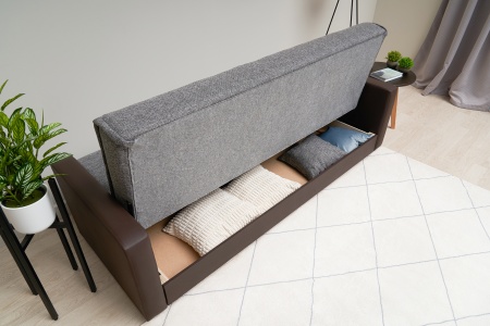 Диван книжка Лондон рогожка серая