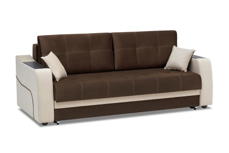 Диван еврокнижка Бостон бежевый / коричневый