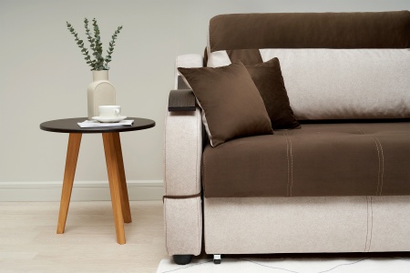 Диван еврокнижка Дублин бежевый / коричневый