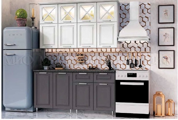 Кухонный Гарнитур Кармен New  №4 МДФ 1600 мм (Высота верхних ящиков 900 мм)