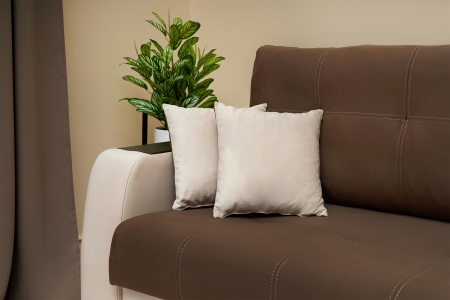 Диван еврокнижка Бостон бежевый / коричневый