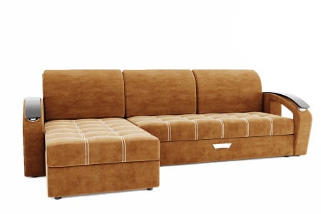 Диван Угловой Дубаи (Пружинный Блок) с Оттоманкой и Ножками-Кубышками (Ш-2750 х Г-1600 х В-750 мм)/Разные Цвета