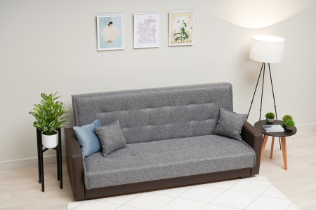 Диван книжка Лондон рогожка серая