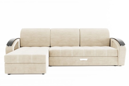 Диван Угловой Дубаи (Пружинный Блок) с Оттоманкой и Ножками-Кубышками (Ш-2750 х Г-1600 х В-750 мм)/Разные Цвета