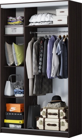 Шкаф-Купе Вашингтон ЛДСП (Ш-1300 х В-2000/2300 х Г-500 мм)/Разные Цвета