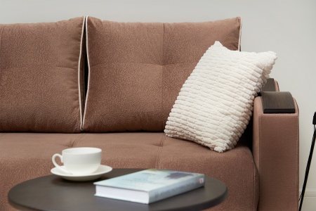 Диван еврокнижка Волна коричневый